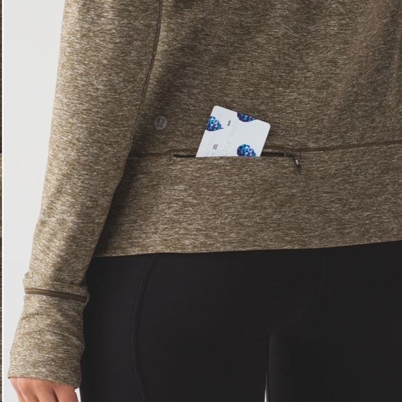 lululemon Rush Hour 1/2 Zip Pullover Heathered Military Green Sz 4 - Picture 8 of 16